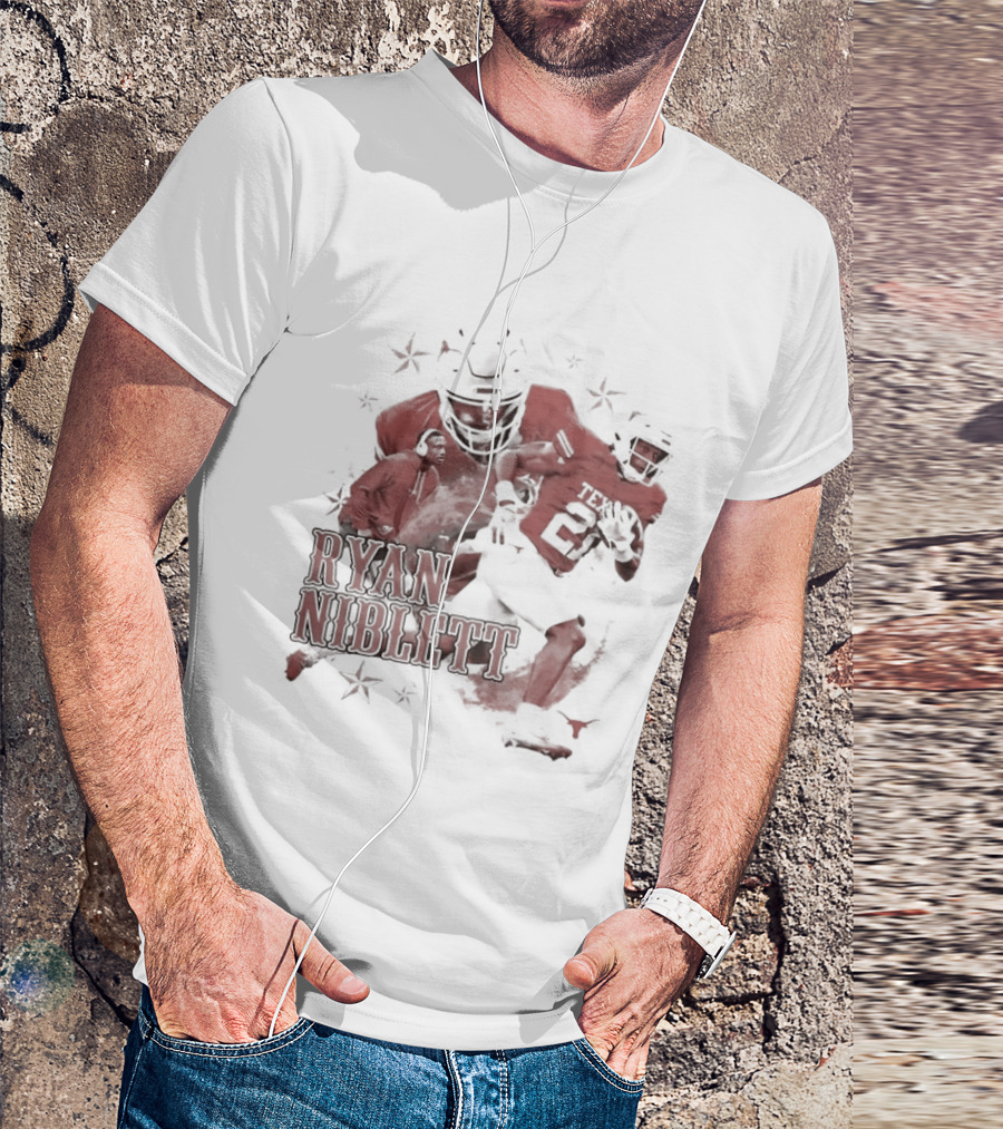 Texas Longhorns NCAA Football Ryan Niblett Collage Stars And Athlete Number T-Shirt