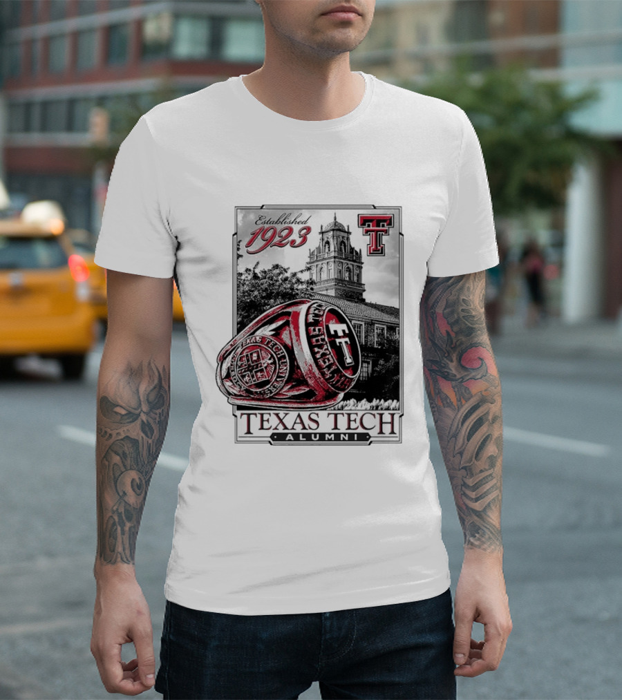 Texas Tech Alumni Established 1923 Ring Building TTU T-Shirt