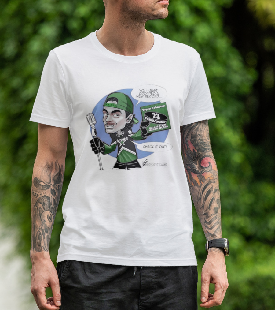 Wyatt Johnston Dallas Stars 23 Power Play Goals Celebration T-Shirt
