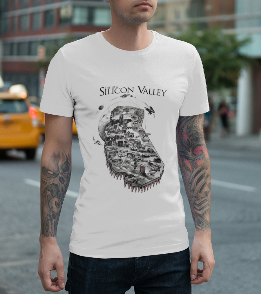 Silicon Valley Fly Map Circuit Board T-Shirt