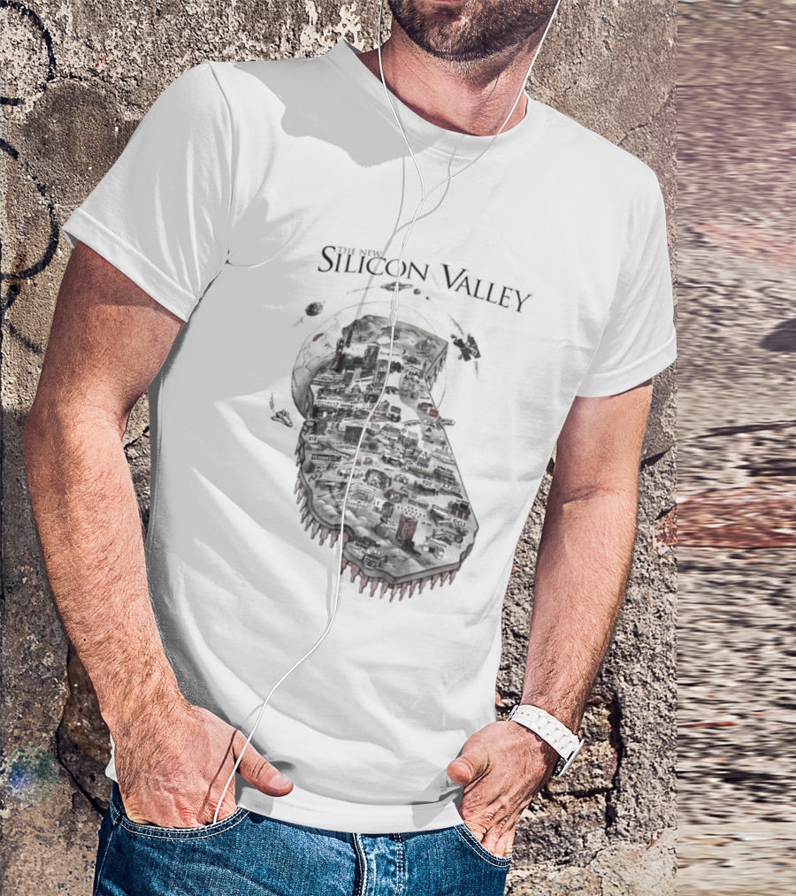 Silicon Valley Fly Map Circuit Board T-Shirt