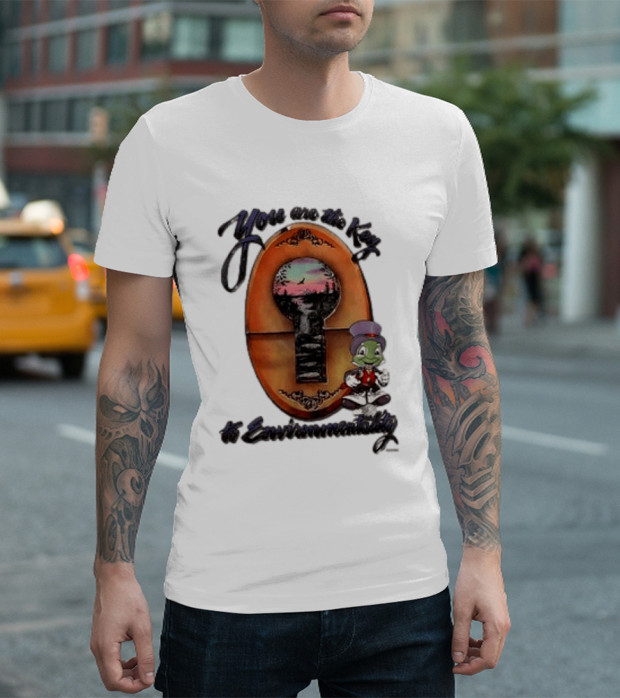 You Are The Key To Environmentality Keyhole Scene With Cartoon T-Shirt