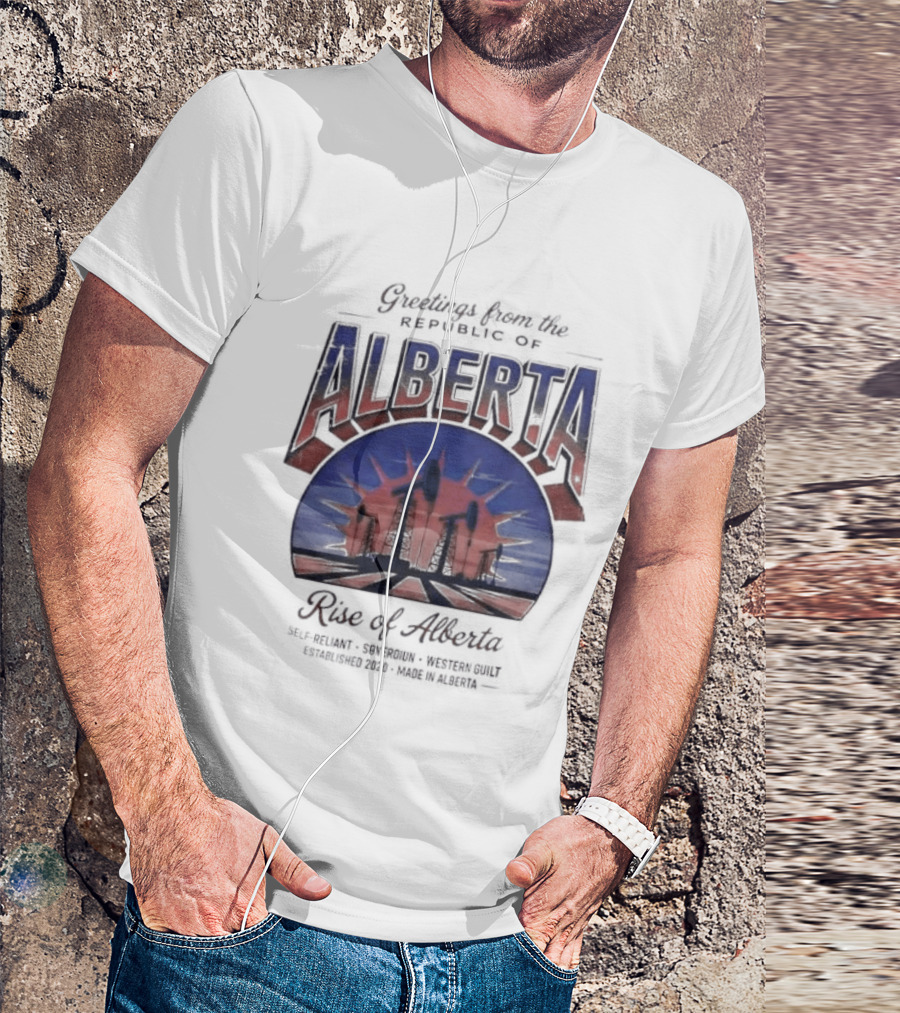 Greetings From Alberta Republic Rose Of Alberta Western Canadian Pride T-Shirt
