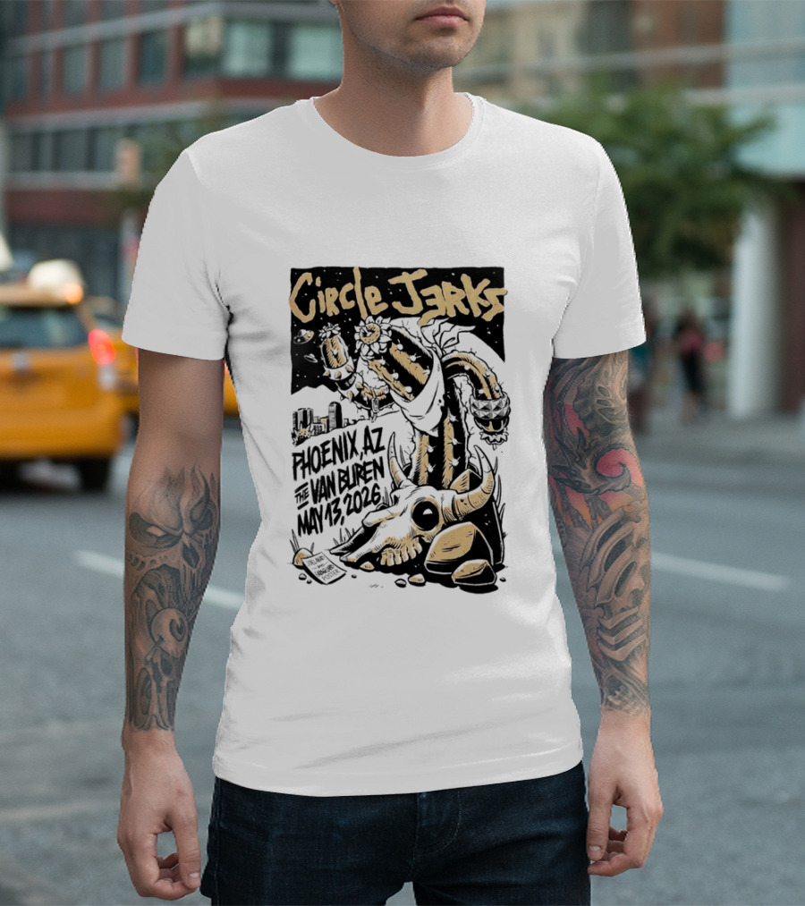 Circle Jerks Phoenix AZ The Van Buren May 13 2026 Skeleton T-Shirt