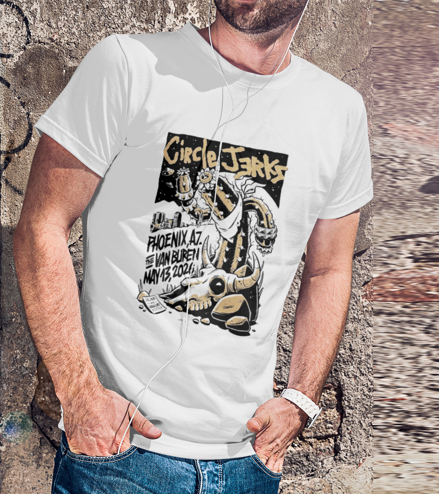 Circle Jerks Phoenix AZ The Van Buren May 13 2026 Skeleton T-Shirt