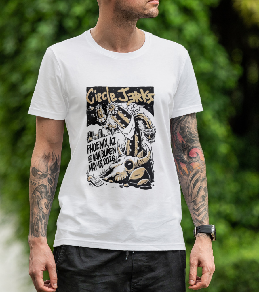 Circle Jerks Phoenix AZ The Van Buren May 13 2026 Skeleton T-Shirt