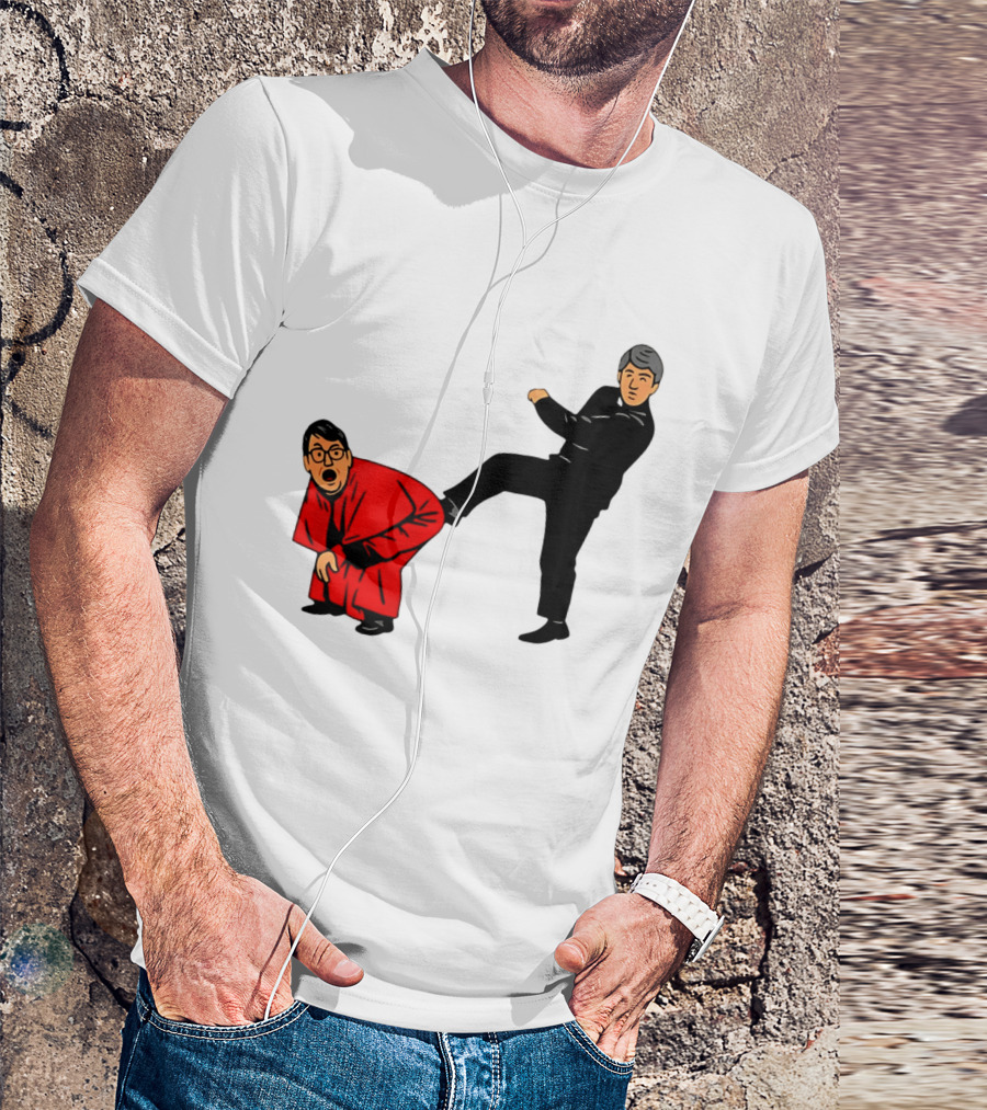 Kicking Random Man Up The Arse Funny Comic Scene T-Shirt