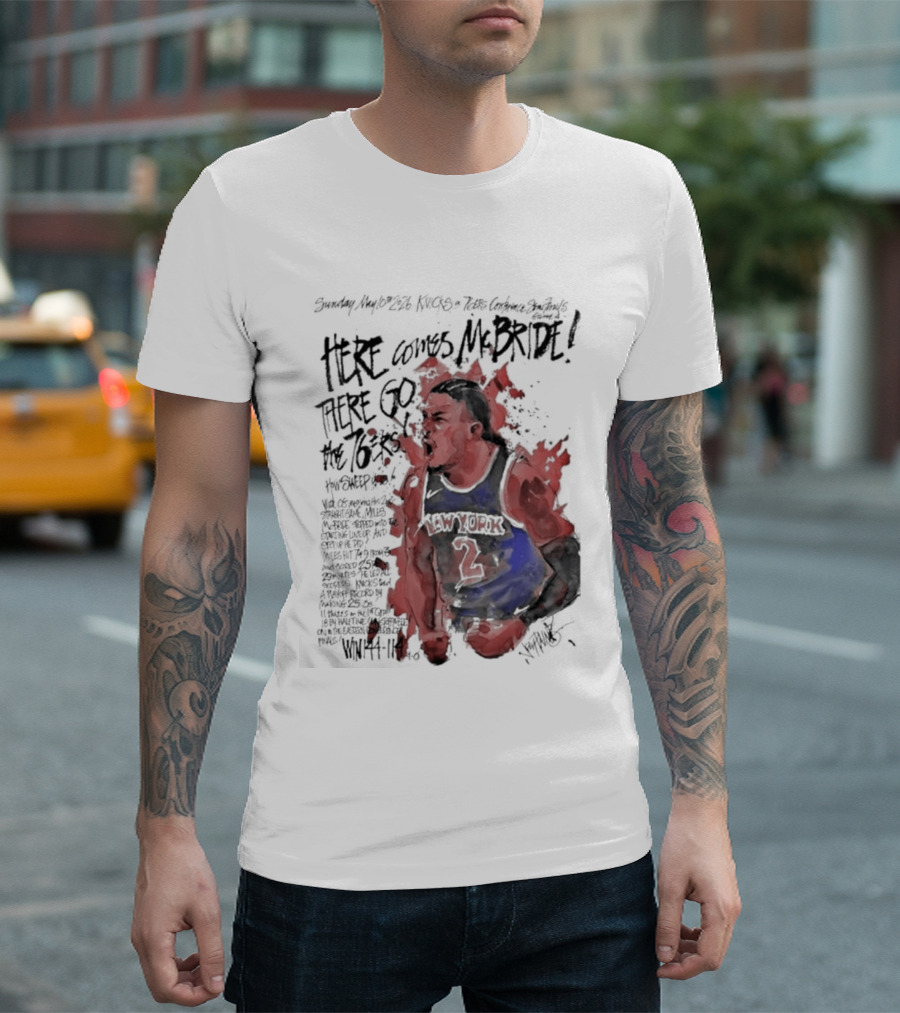 Miles Mcbride Here Comes Mcbride There Go The 76ers T-Shirt