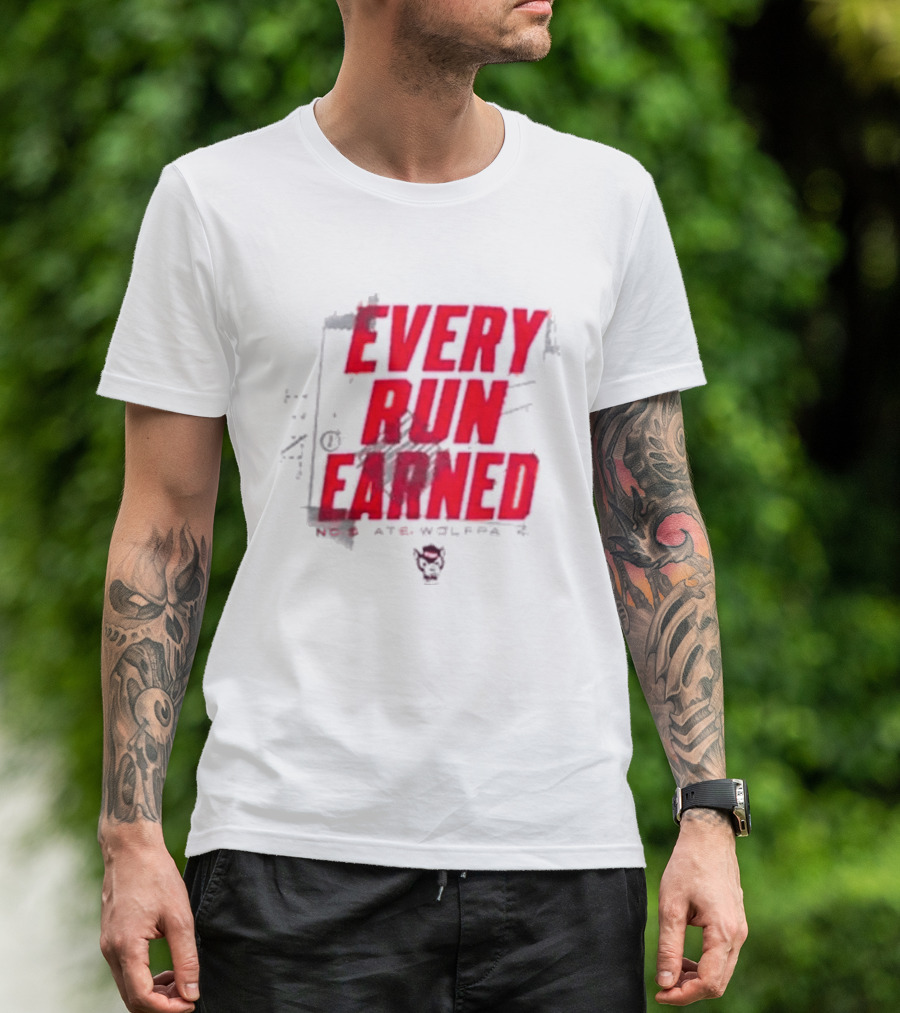 NC State Wolfpack Every Run Earned T-Shirt