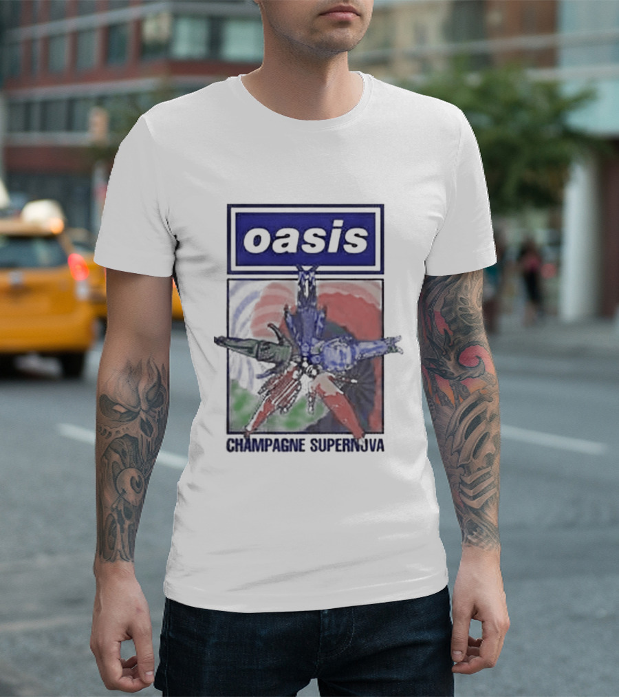 Oasis Champagne Supernova Album Art Flower T-Shirt