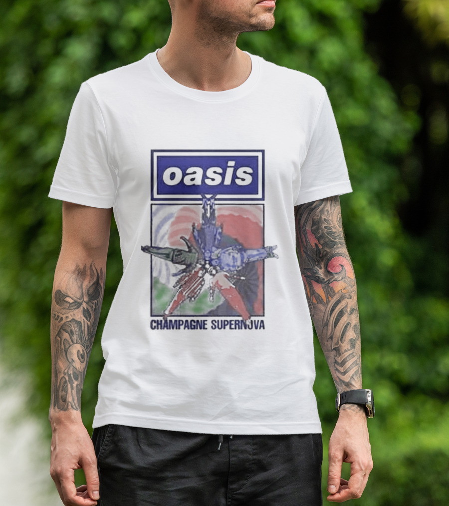 Oasis Champagne Supernova Album Art Flower T-Shirt