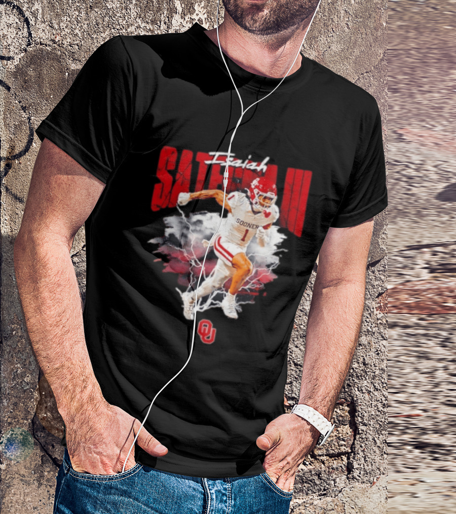 Oklahoma Sooners Isaiah Sategna III Lightning Burst Action T-Shirt