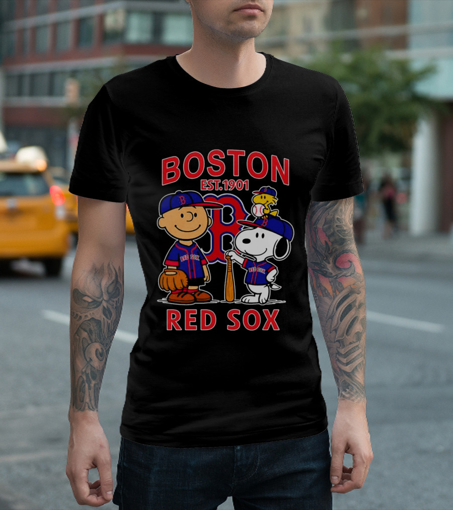 Boston Red Sox Peanuts Characters Est 1901 T-Shirt