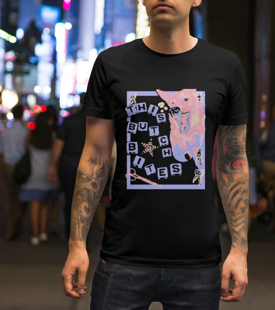 This Butch Bites Dog Retro Vibe Scissors And Blocks T-Shirt