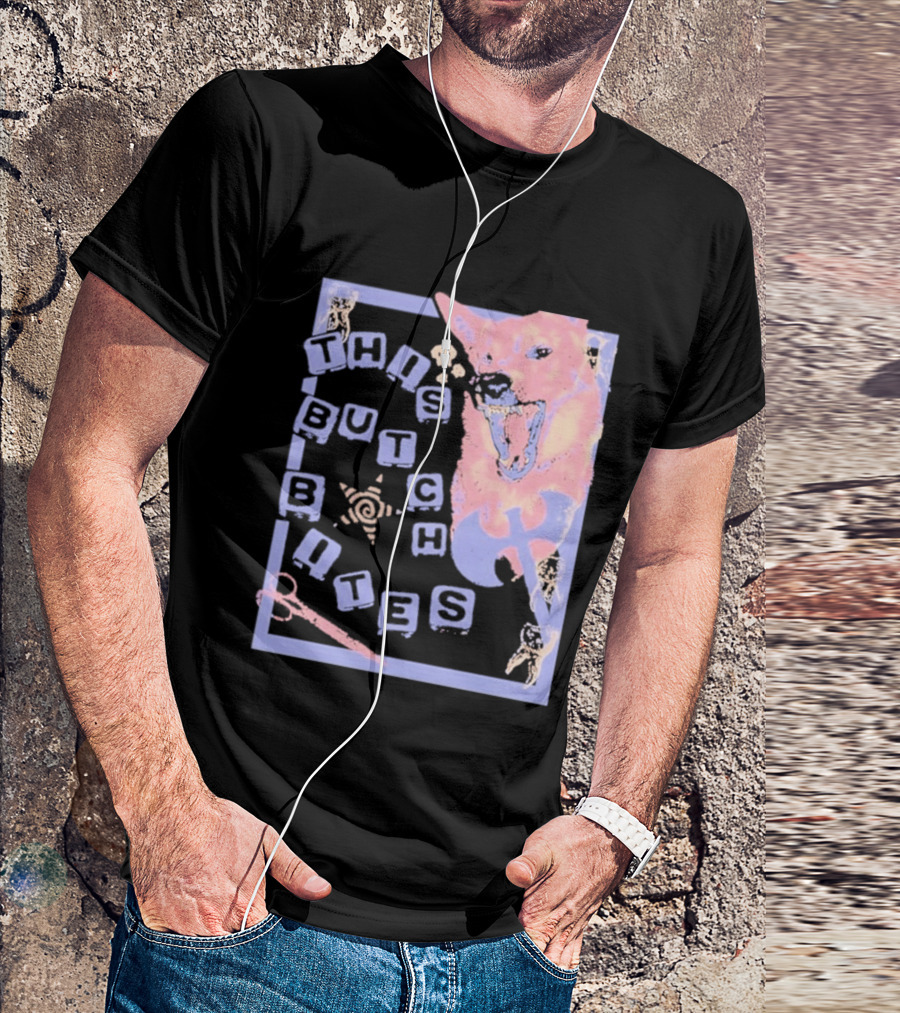 This Butch Bites Dog Retro Vibe Scissors And Blocks T-Shirt