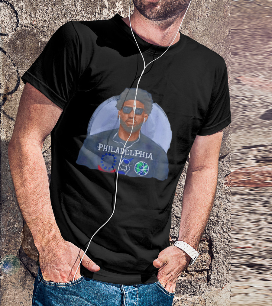 Philadelphia 76ers Joel Embiid Wearing Glasses NBA Basketball 2026 T-Shirt
