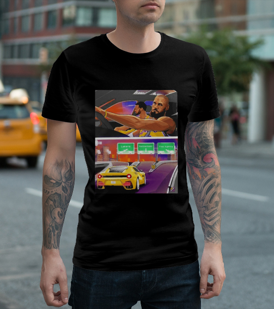 Lakers Lebron James Path: Retirement Versus Free Agency Decision Journey T-Shirt