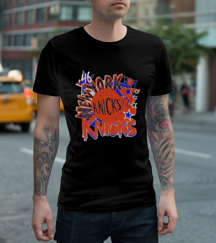 New York Knicks '46 Hardwood Classics Basketball Team Retro Stars T-Shirt