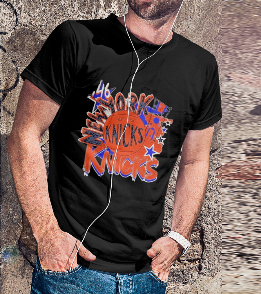 New York Knicks '46 Hardwood Classics Basketball Team Retro Stars T-Shirt