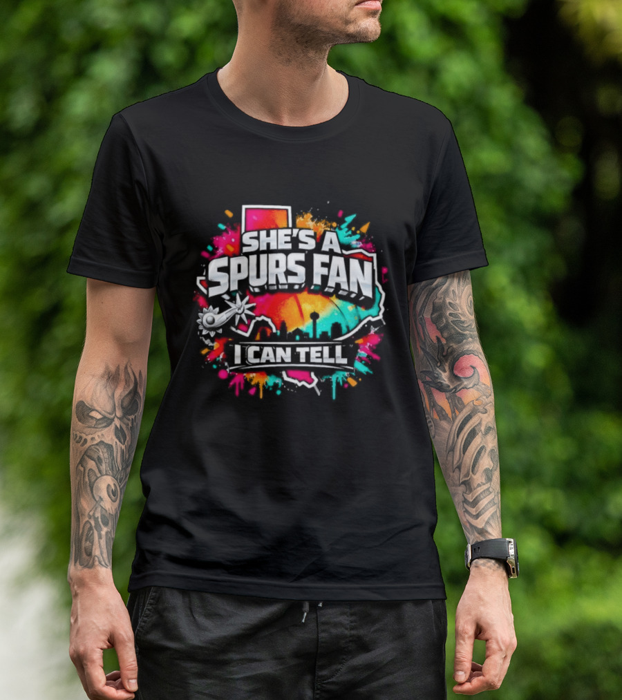 She's A Spurs Fan I Can Tell Colorful Splash T-Shirt