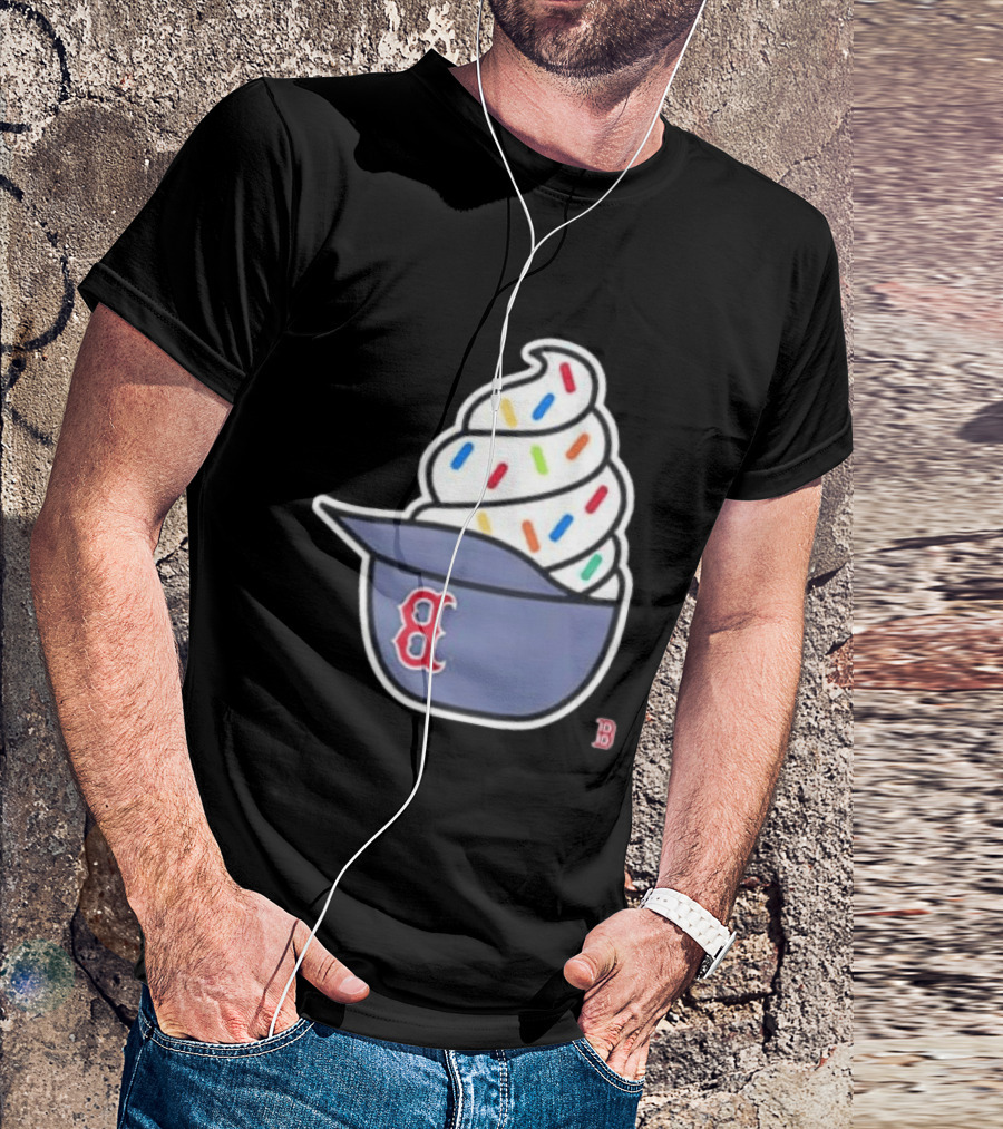 Boston Red Sox Ice Cream Helmet With Sprinkles Baseball Fans T-Shirt