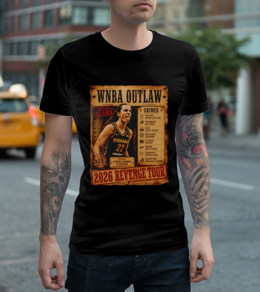 WNBA Outlaw Caitlin Clark Indiana 2026 Revenge Tour T-Shirt