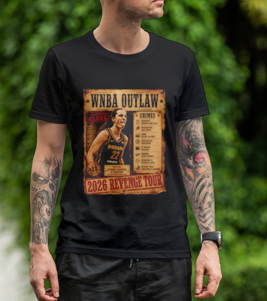 WNBA Outlaw Caitlin Clark Indiana 2026 Revenge Tour T-Shirt