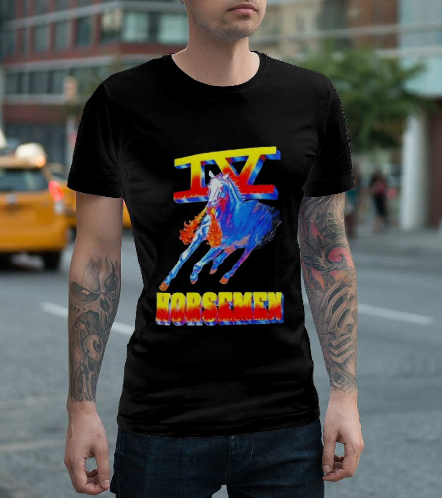 Four Horsemen WWE 90s IV Fiery Horse Retro Wrestling T-Shirt