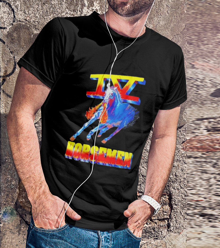 Four Horsemen WWE 90s IV Fiery Horse Retro Wrestling T-Shirt