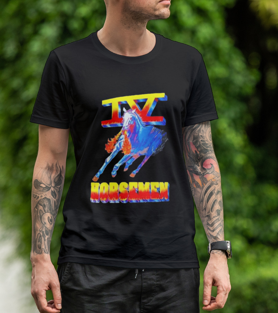 Four Horsemen WWE 90s IV Fiery Horse Retro Wrestling T-Shirt