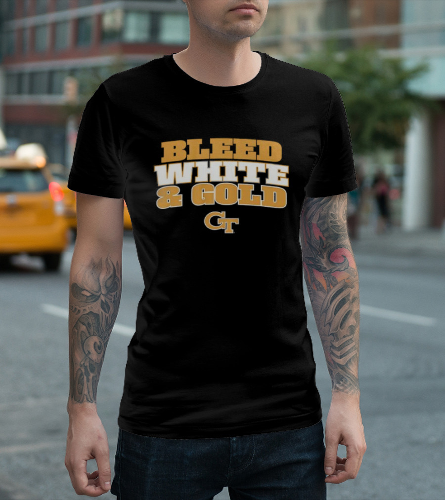 Georgia Tech Yellow Jackets Bleed White And Gold NCAA CT T-Shirt