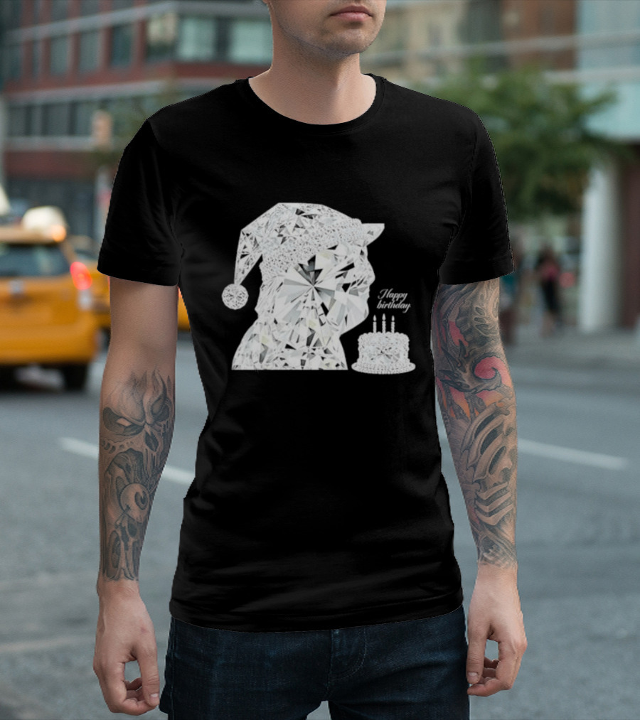 Happy Birthday Trump Diamond Wizard With Crystal Hat And Cake T-Shirt