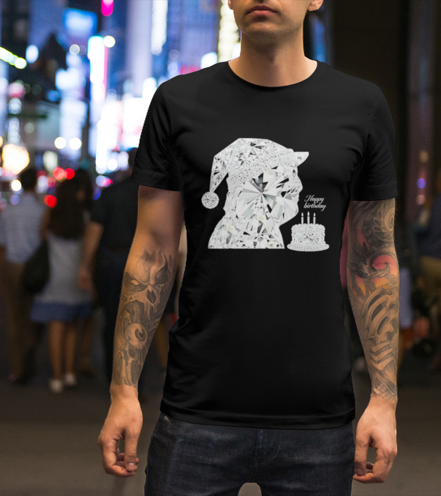 Happy Birthday Trump Diamond Wizard With Crystal Hat And Cake T-Shirt