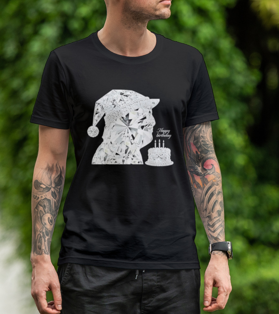 Happy Birthday Trump Diamond Wizard With Crystal Hat And Cake T-Shirt