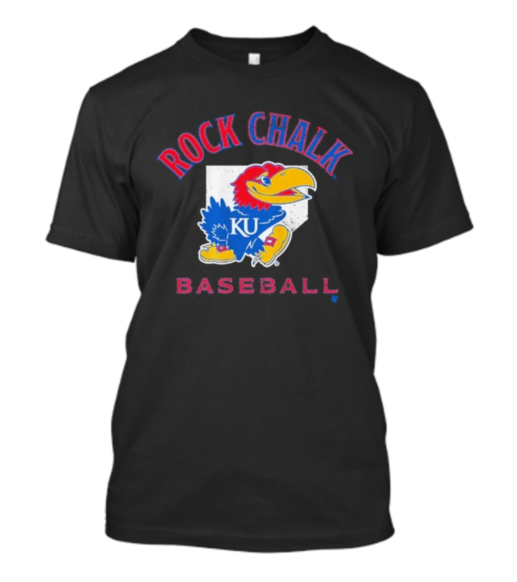 Rock Chalk KU Baseball Jayhawk Home Plate Kansas T-Shirt