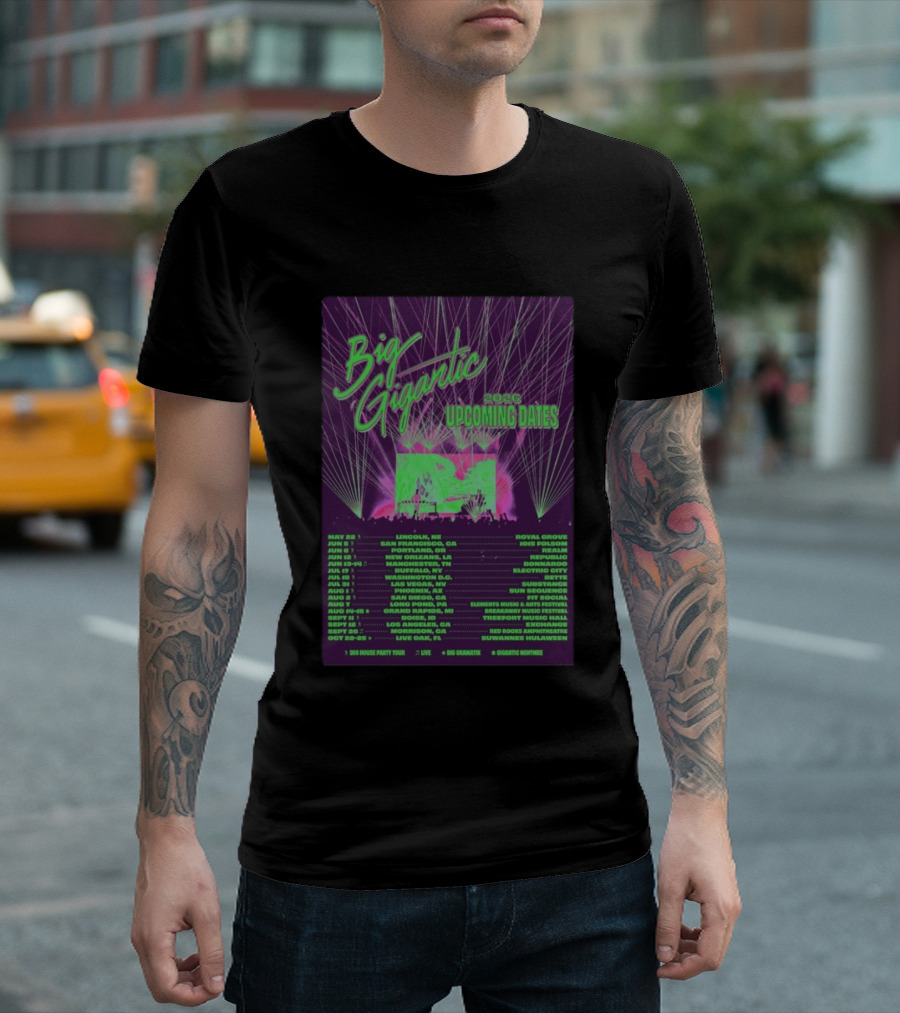 Big Gigantic 2026 Upcoming Dates And Locations T-Shirt