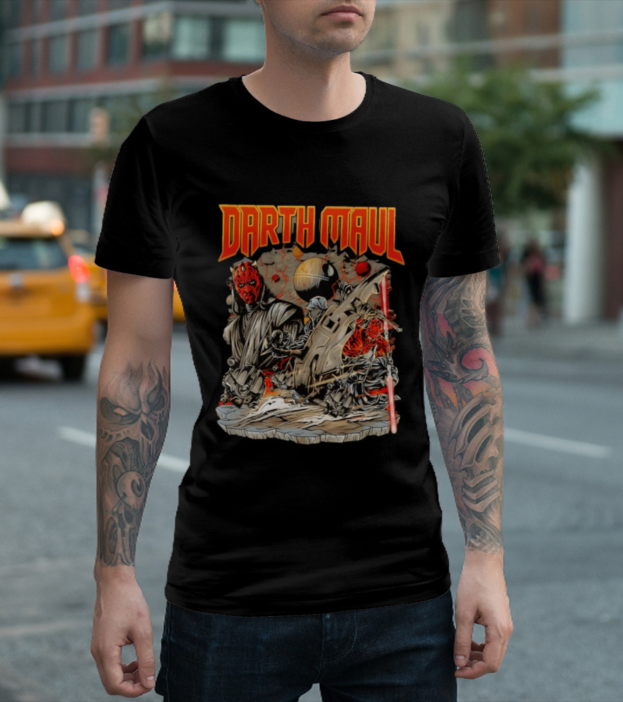 Darth Maul Star Wars Sith Lord Speedster Lightsaber Duel Scene T-Shirt