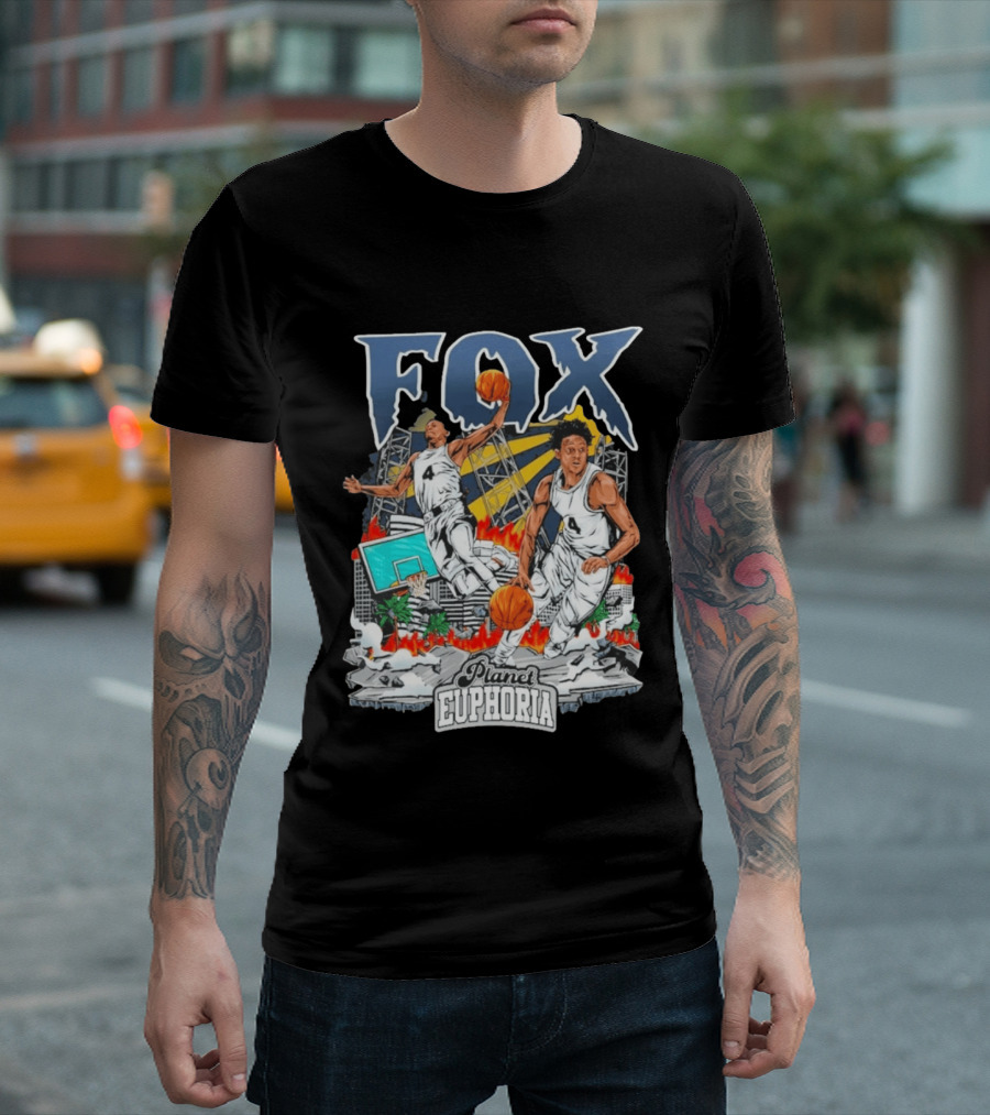 Fox Planet Euphoria Court Crusher Basketball Action T-Shirt