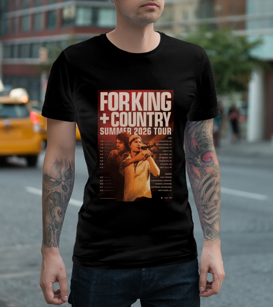 FOR KING + COUNTRY Summer 2026 Tour USA Europe Dates T-Shirt