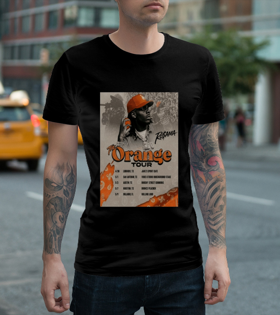 RoSama The Orange Tour 2026 Houston Concert The Bronze Peacock May 7 T-Shirt