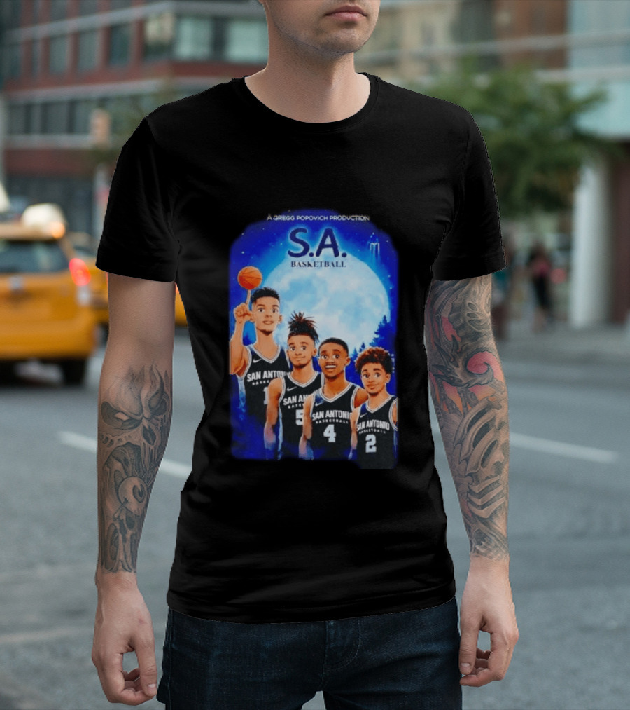 S.A. Basketball San Antonio Spurs A Gregg Popovich Production T-Shirt