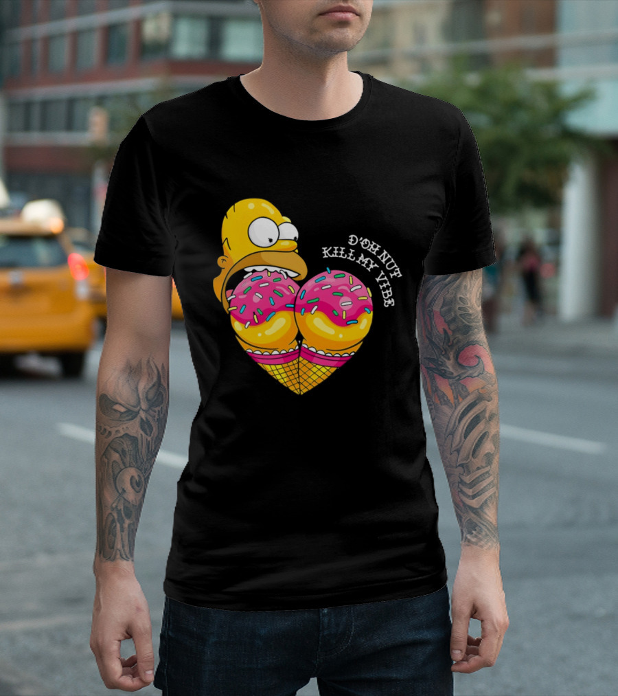 Homer D'oh Nut Kill My Vibe Ice Cream Cone T-Shirt