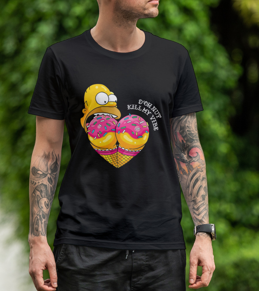 Homer D'oh Nut Kill My Vibe Ice Cream Cone T-Shirt