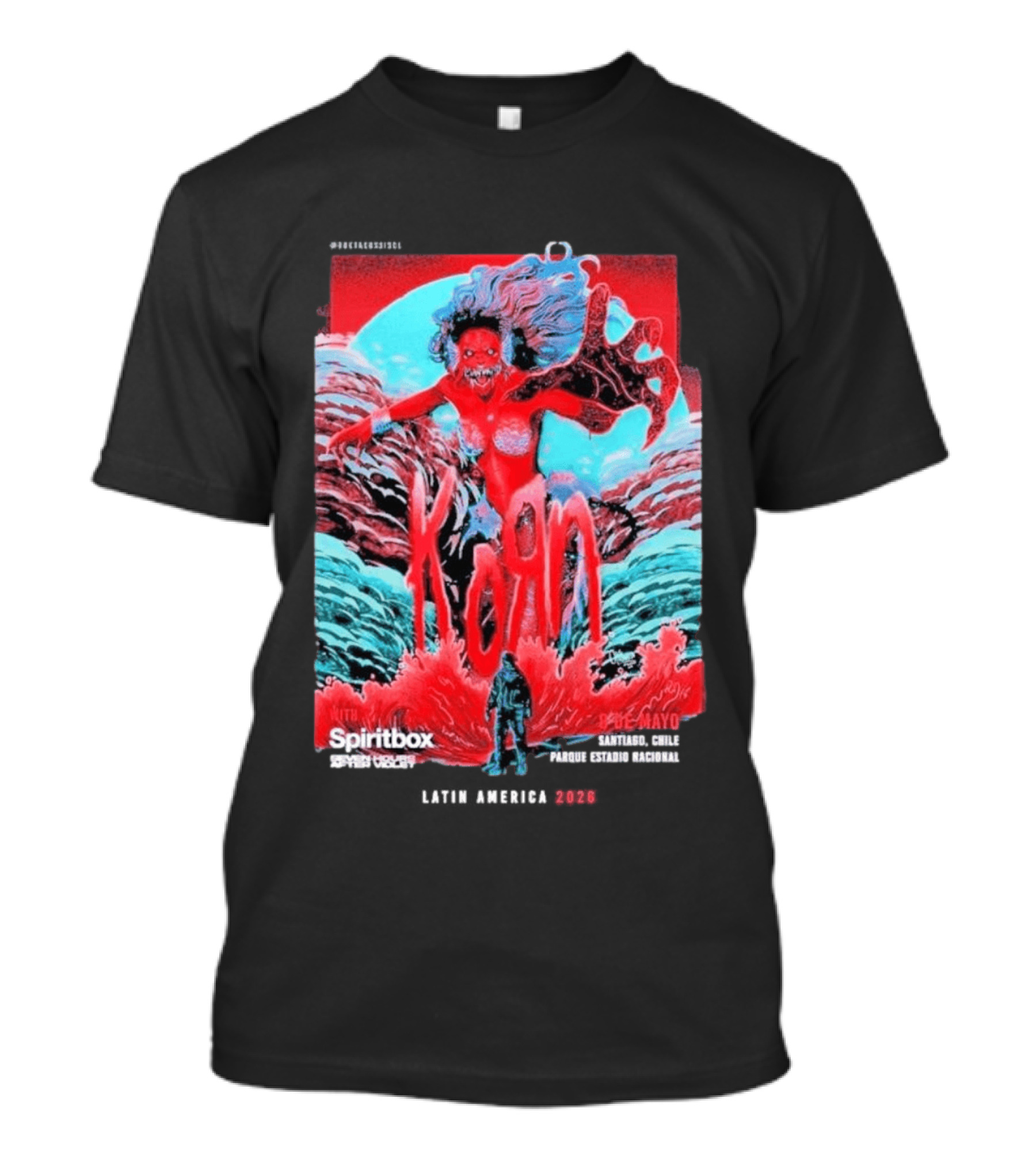 KoRn Santiago Chile Parque Estadio Bicentenario May 8 2026 With Spiritbox Latin America Event T-Shirt