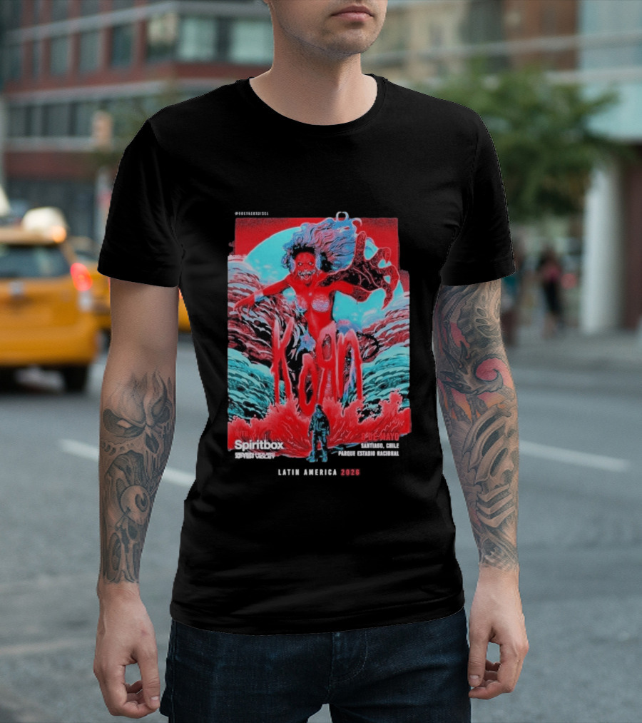 KoRn Santiago Chile Parque Estadio Bicentenario May 8 2026 With Spiritbox Latin America Event T-Shirt