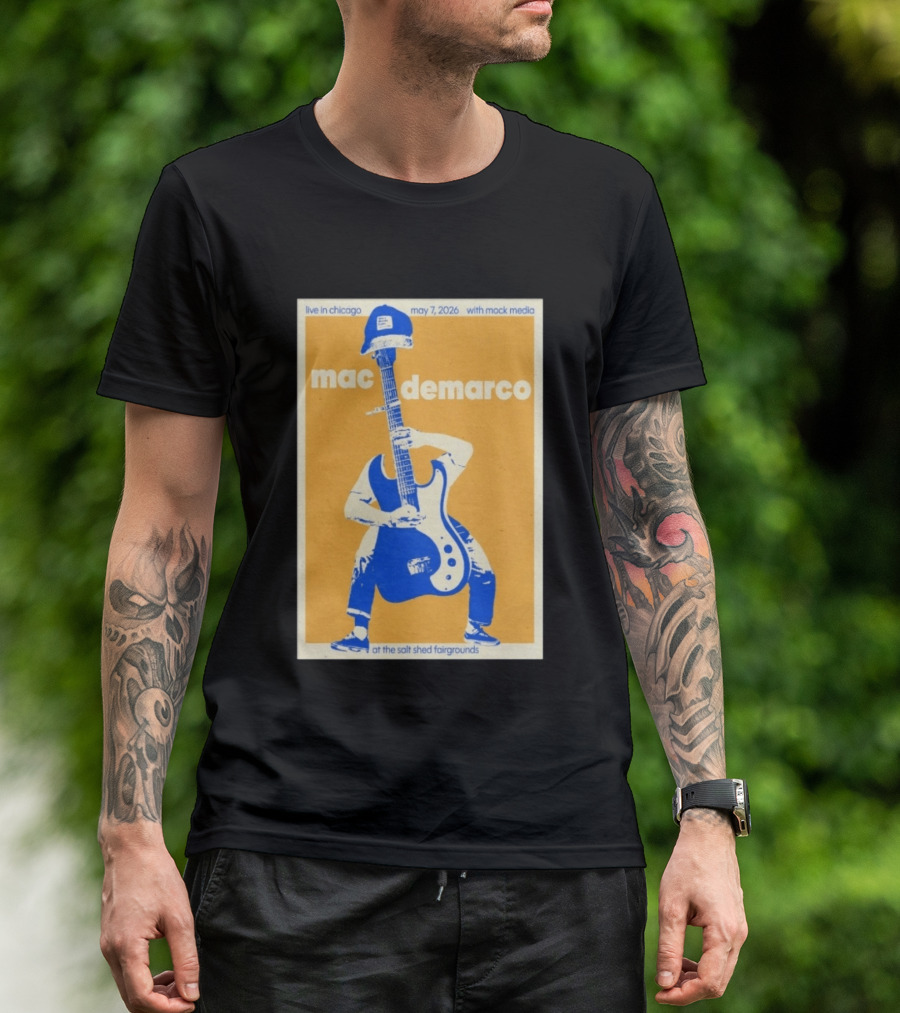 Live In Chicago Mac DeMarco May 7 2026 At The Salt Shed Fairgrounds With Mock Media T-Shirt