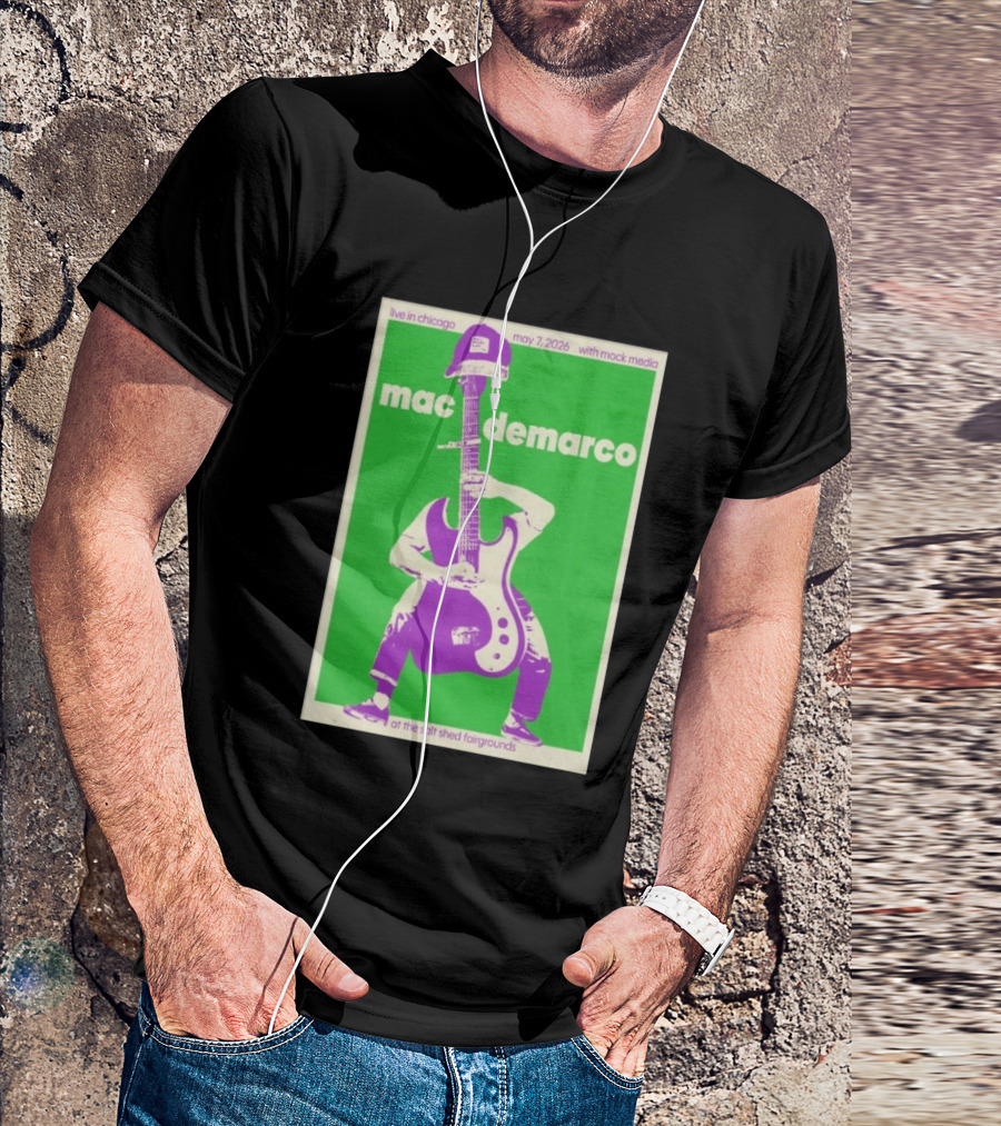 Mac Demarco Live In Chicago May 7 2026 At The Salt Shed Fairgrounds With Mock Media T-Shirt