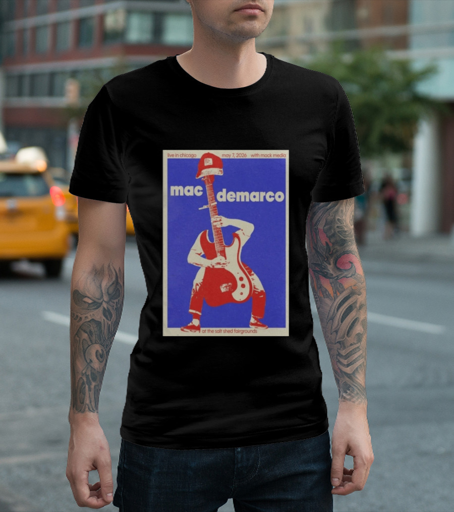 Mac Demarco Live In Chicago May 7 2026 The Salt Shed Fairgrounds With Mock Media T-Shirt