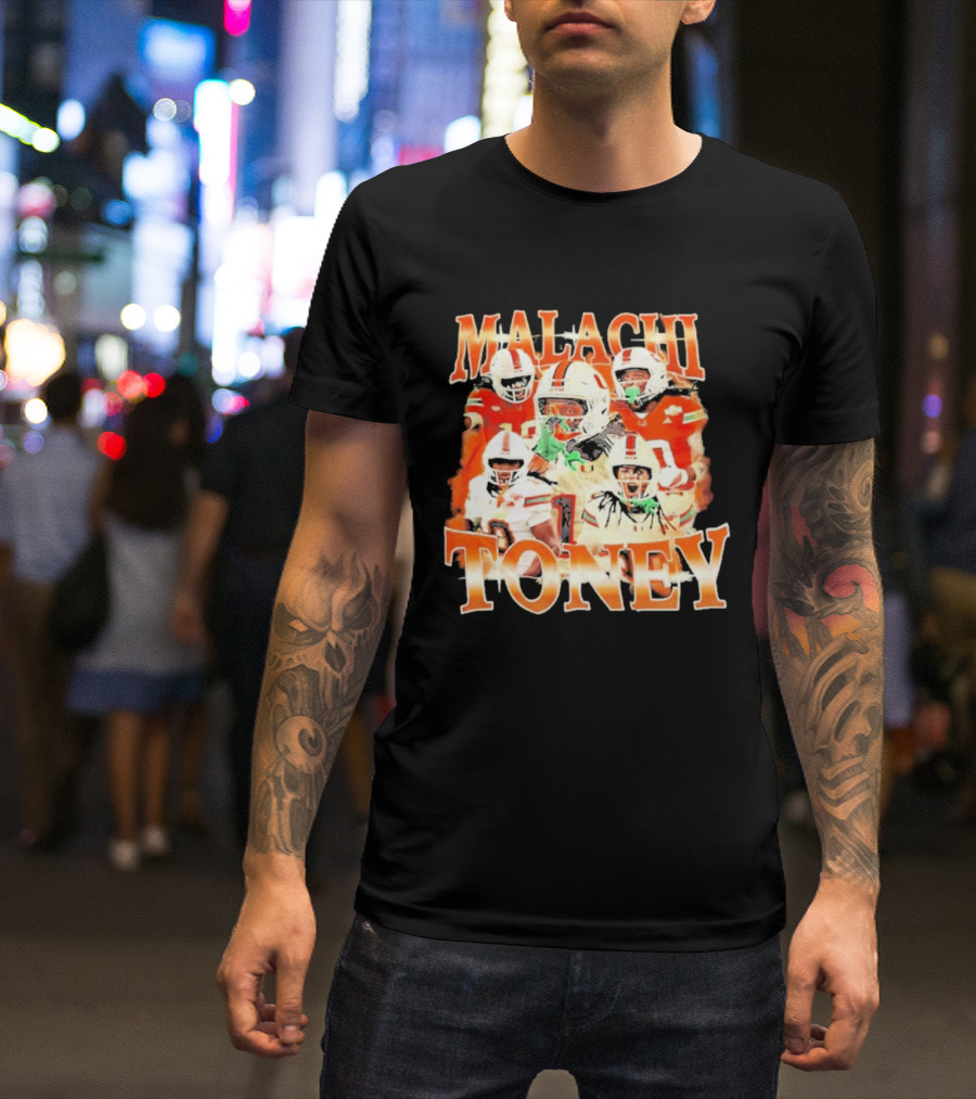 Malachi Toney Miami Hurricanes Football Collage T-Shirt