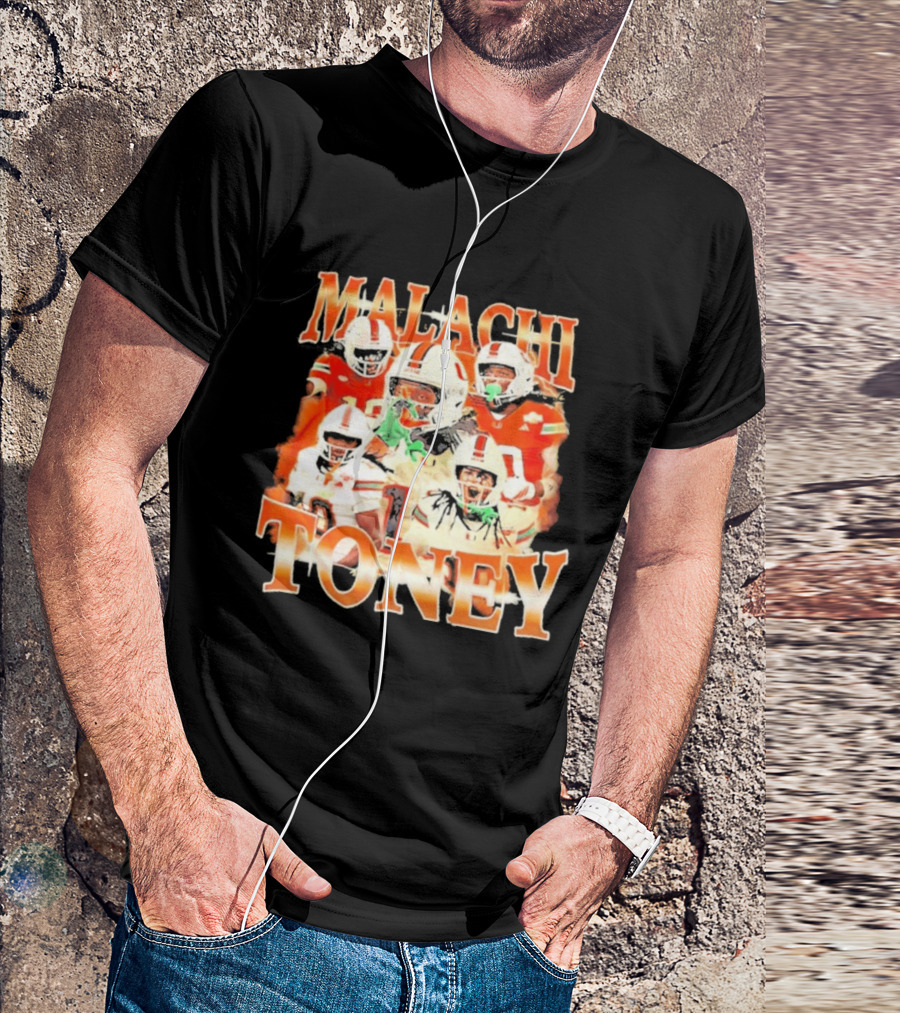 Malachi Toney Miami Hurricanes Football Collage T-Shirt